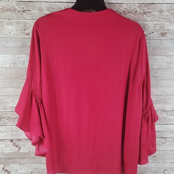 Zara Fuchsia Blouse with Layered Sleeves - Picture 5 of 5